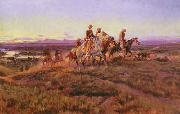 Charles M Russell Men of the Open Range Norge oil painting reproduction